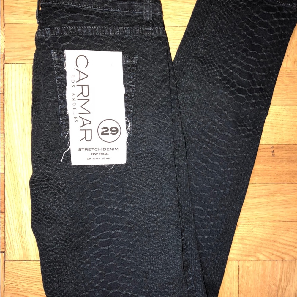 Black snake skin carmar jeans